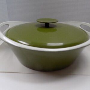 Rare MCM COPCO Denmark 4 qt Iron Enamelware Roaster Dutch Oven Pot Michael Lax